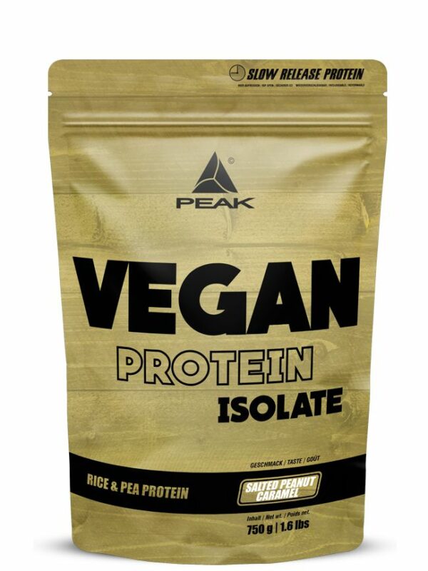 Peak Vegan Protein Isolat - Geschmack Salted Peanut Caramel